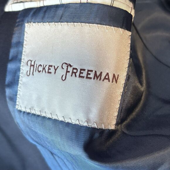 Hickey Freeman Milburn II Jacket Men's Size 46L Suit Coat 100% Worsted Wool Blue - Picture 5 of 11